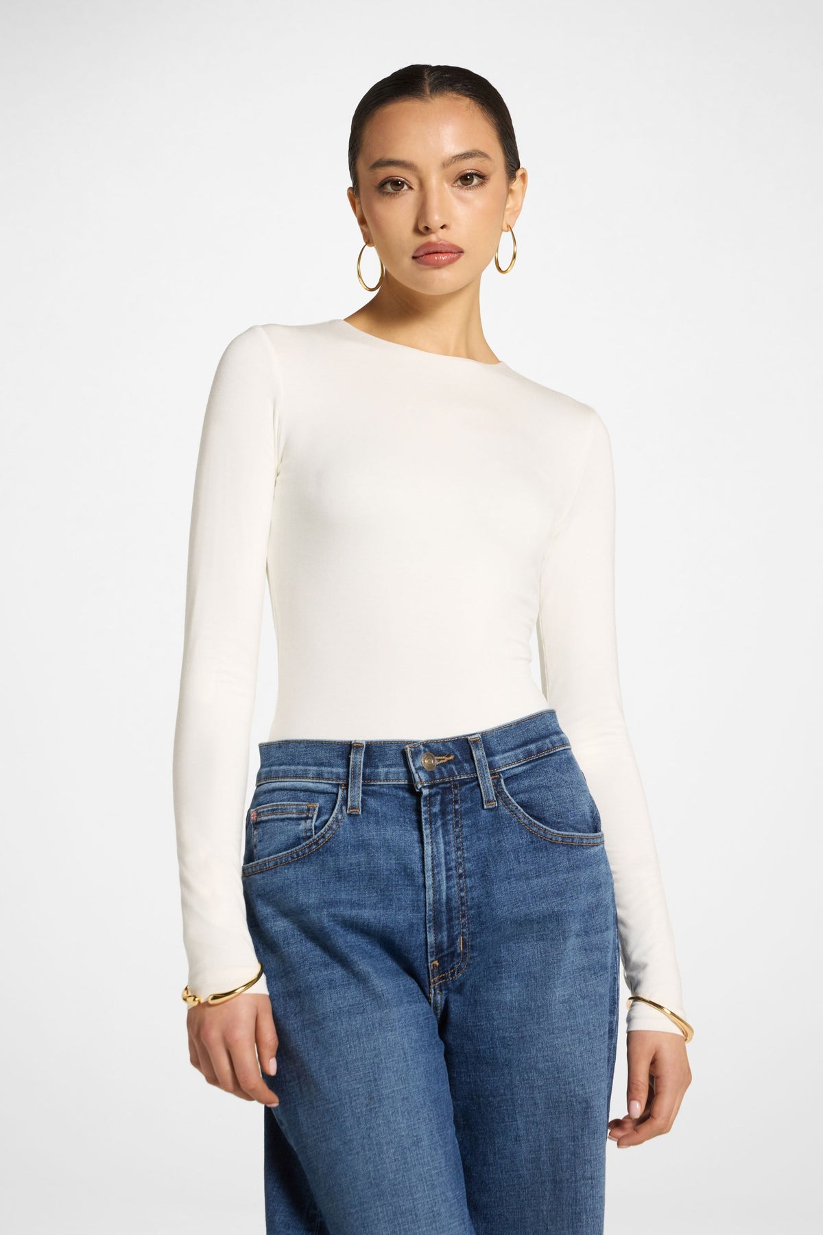 Bamboo Long Sleeve Bodysuit - Ivory