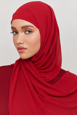 Chiffon LITE Hijab - Deep Red