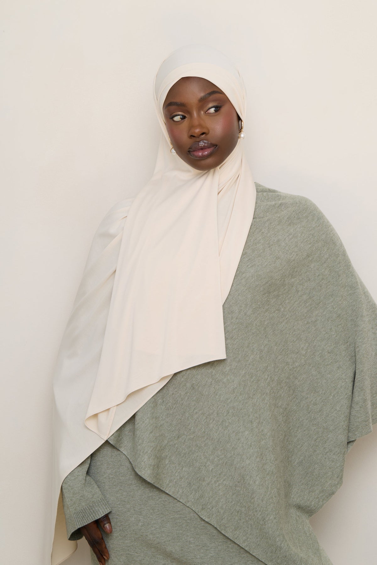 Jersey Hijab - Whitecap