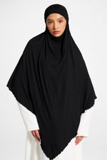 Jersey Khimar Hijab - Black