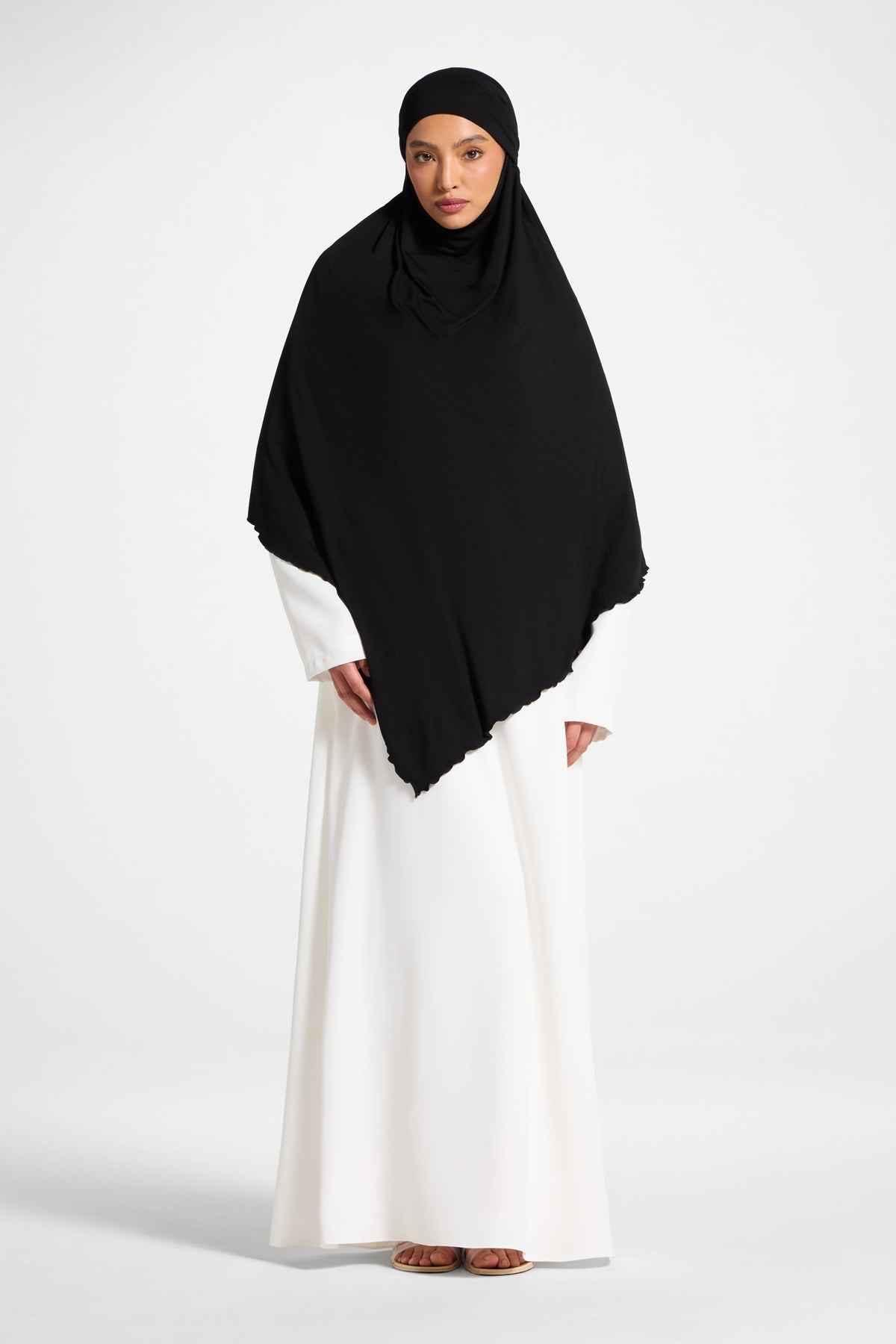 Jersey Khimar Hijab - Black