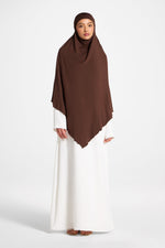 Jersey Khimar Hijab - Chocolate