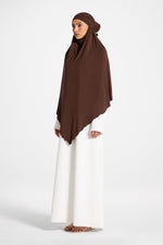 Jersey Khimar Hijab - Chocolate