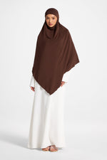 Jersey Khimar Hijab - Chocolate