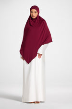 Jersey Khimar Hijab - Pomegranate