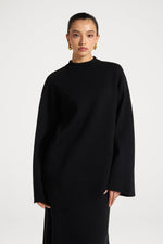 Kehlani Asymmetric Knit Top - Black