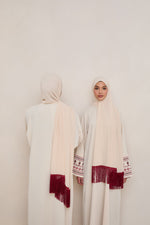 Khirka Chiffon Hijab - Red Tassels