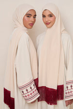 Khirka Chiffon Hijab - Red Tassels