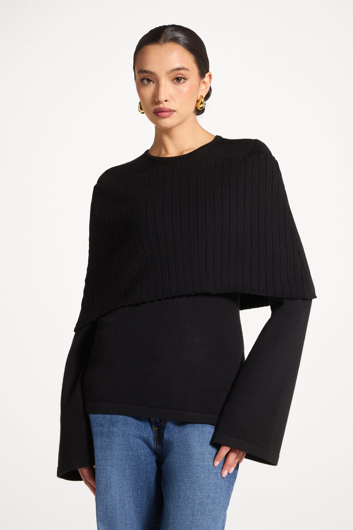 Knit Drape Top - Black