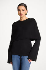 Knit Drape Top - Black