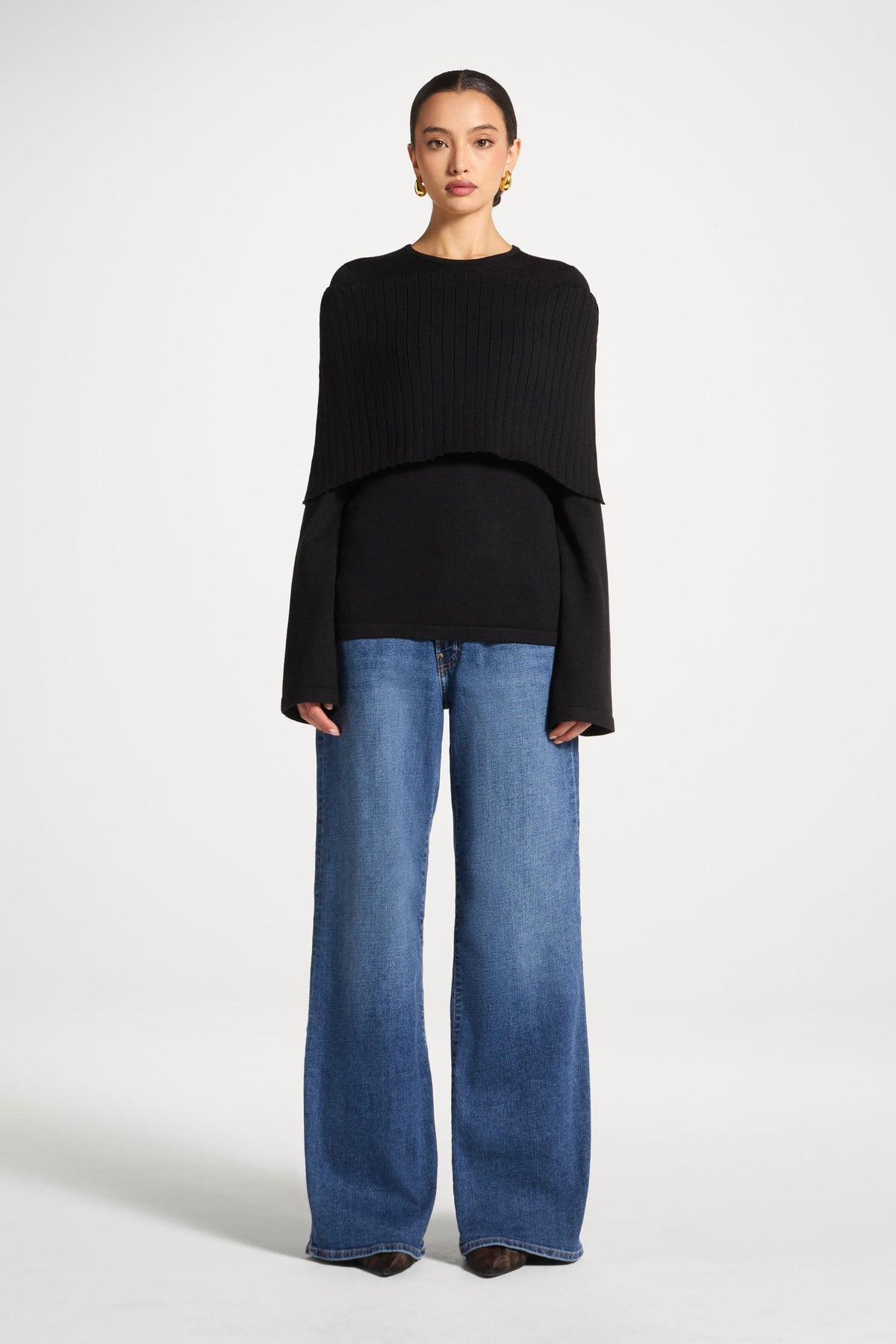 Knit Drape Top - Black
