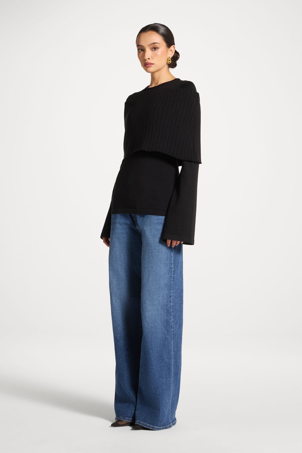Knit Drape Top - Black