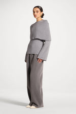 Knit Drape Top - Heather Grey