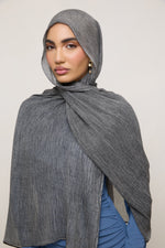 Modal Crinkle Hijab - Graphite