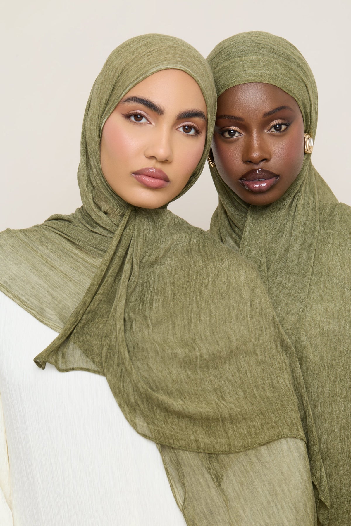Modal Crinkle Hijab - Moss