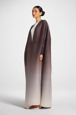 Ombre Pleated Open Abaya - Java Pink
