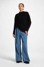 Rouched Knit Tunic - Black