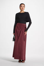 Suede Wrap Skirt - Fig