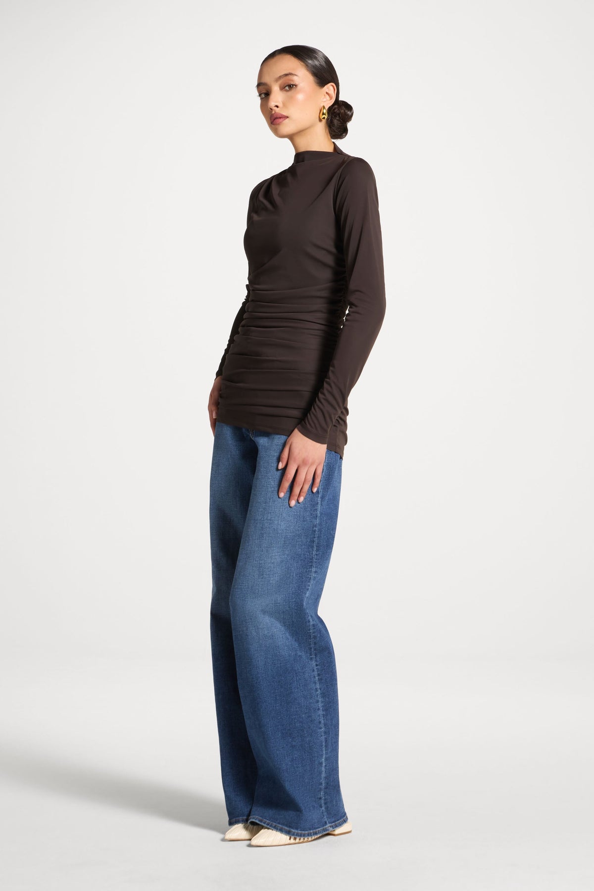 Rouched Top - Chocolate
