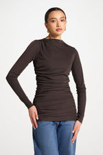 Rouched Top - Chocolate