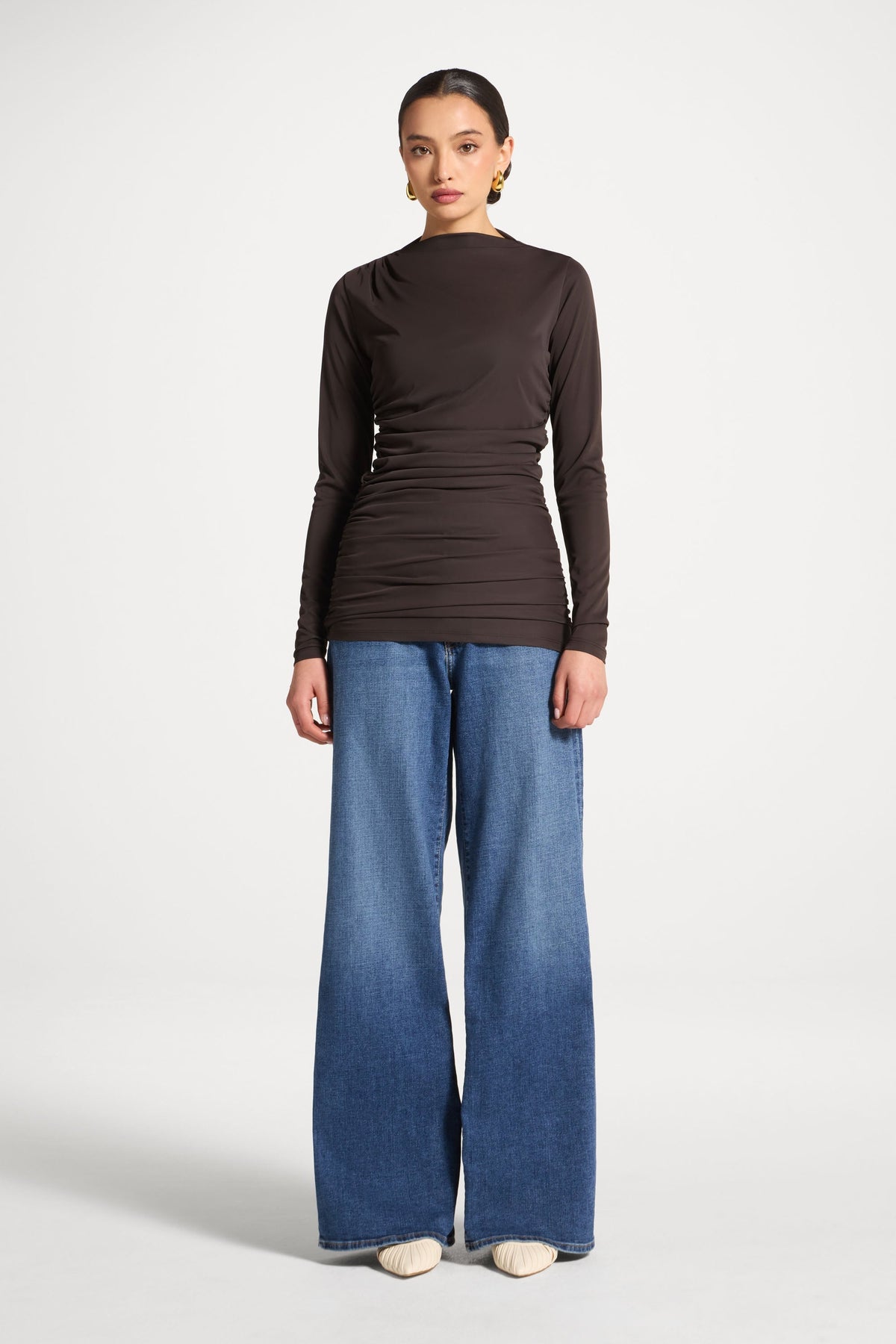 Rouched Top - Chocolate
