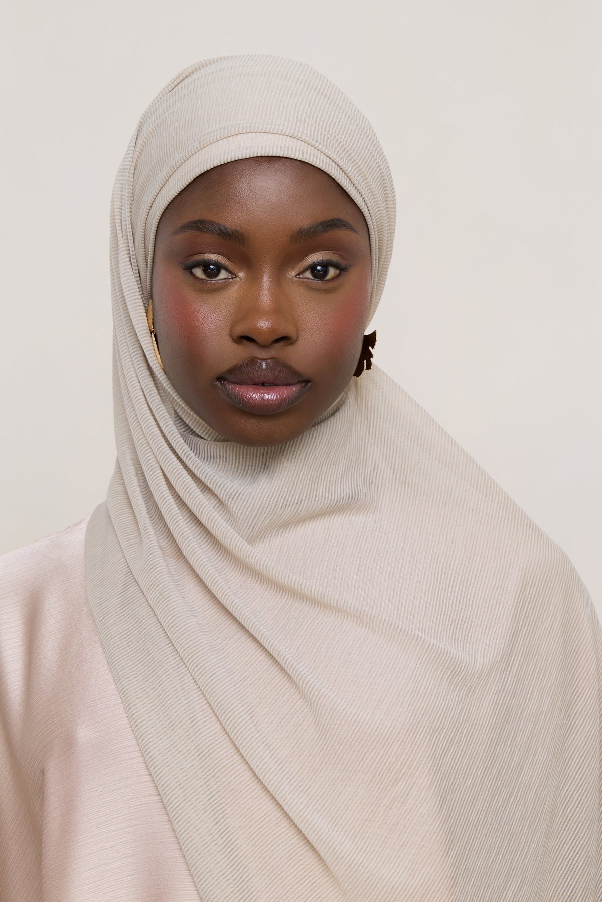 Stretch Stripe Hijab - Cloud