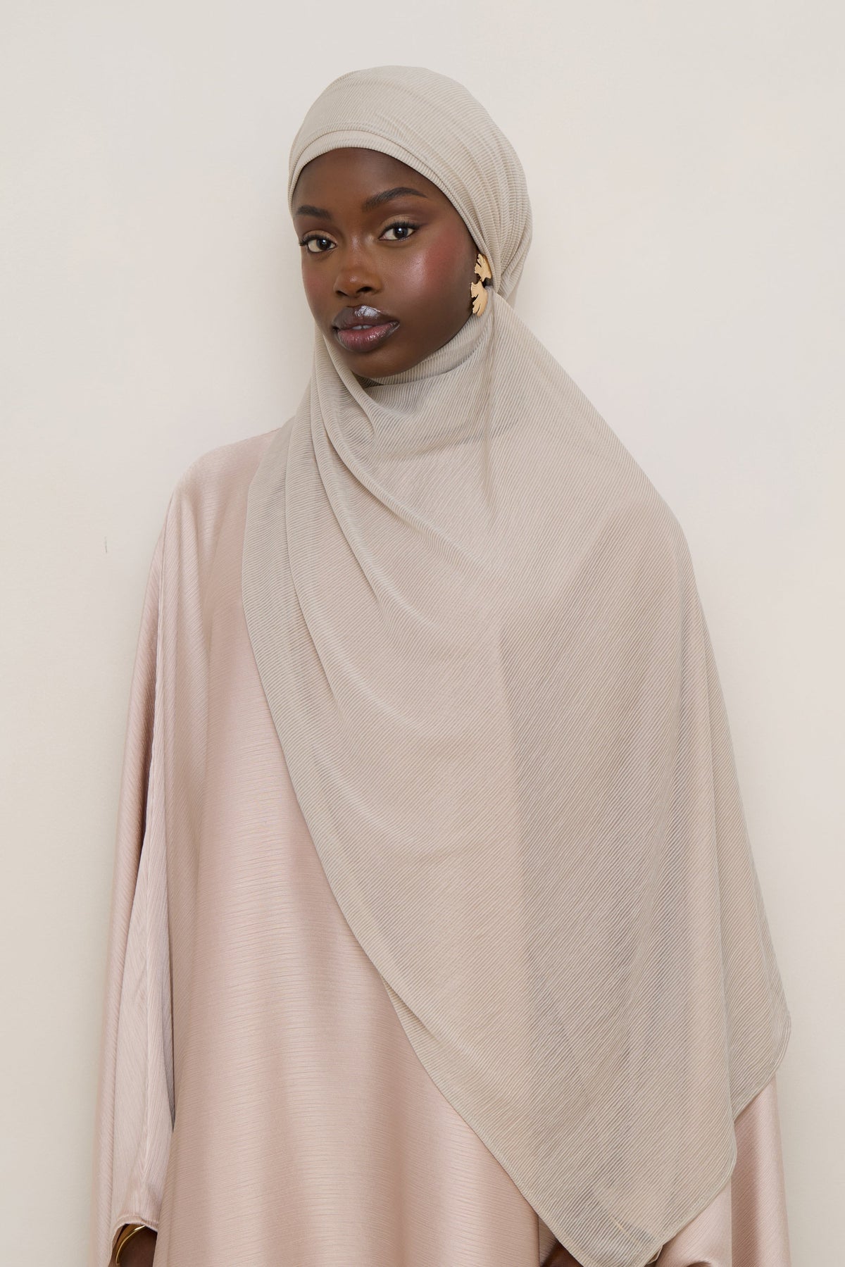 Stretch Stripe Hijab - Cloud