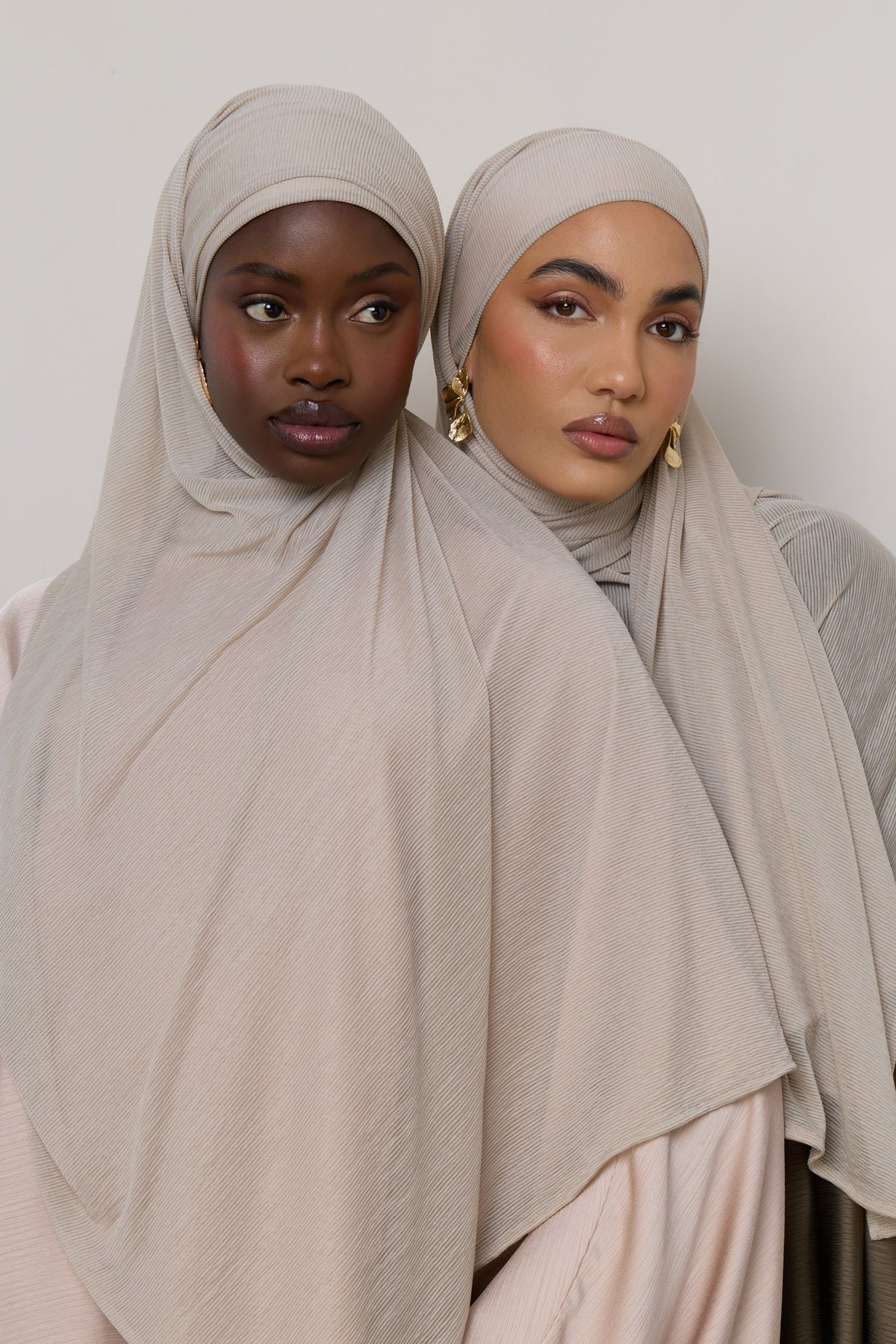 Stretch Stripe Hijab - Cloud
