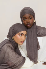 Stretch Stripe Hijab - Coffee Quartz