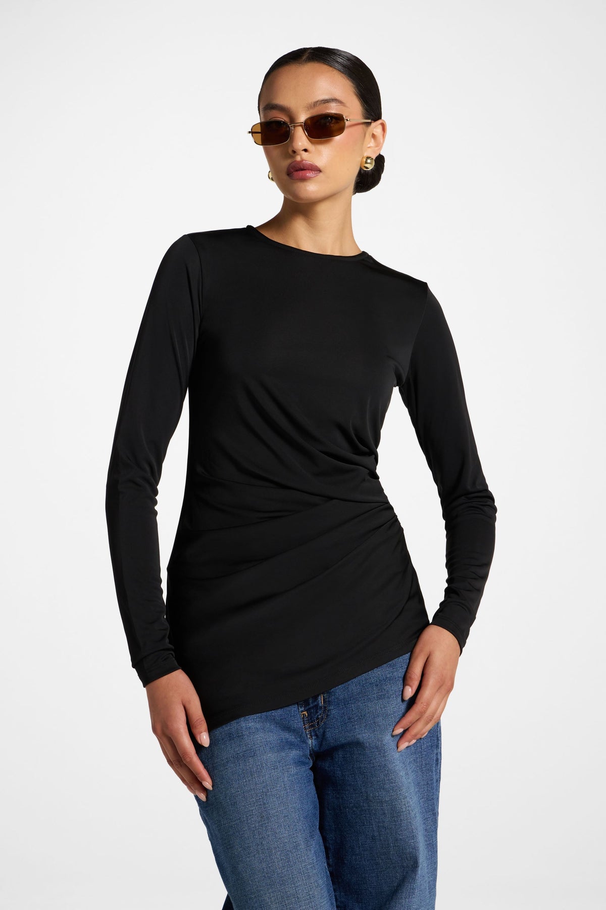Asymmetric Top & Cape Set - Black