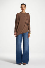 Asymmetric Top & Cape Set - Coffee Quartz