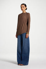 Asymmetric Top & Cape Set - Coffee Quartz