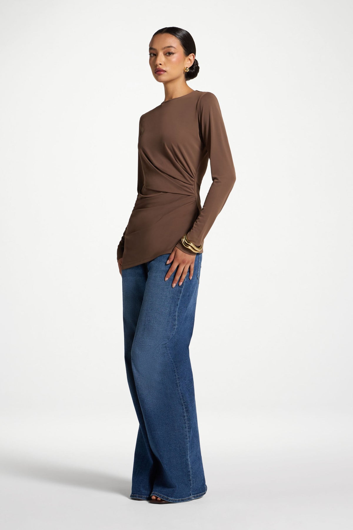 Asymmetric Top & Cape Set - Coffee Quartz