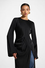 Asymmetric Midi Top - Black