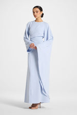 Asymmetric Sleeve Maxi Dress - Frost