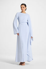 Asymmetric Sleeve Maxi Dress - Frost
