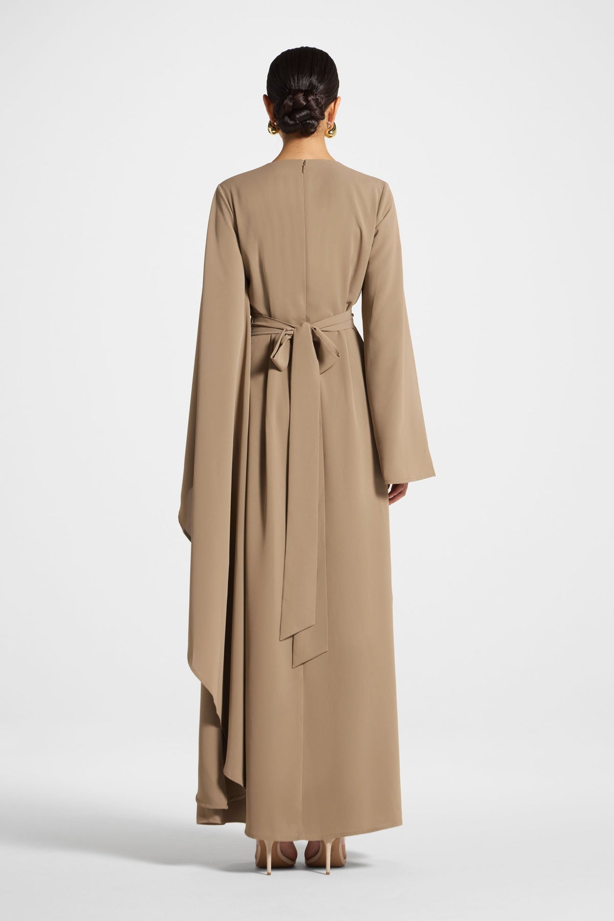 Asymmetric Sleeve Maxi Dress - Vetiver