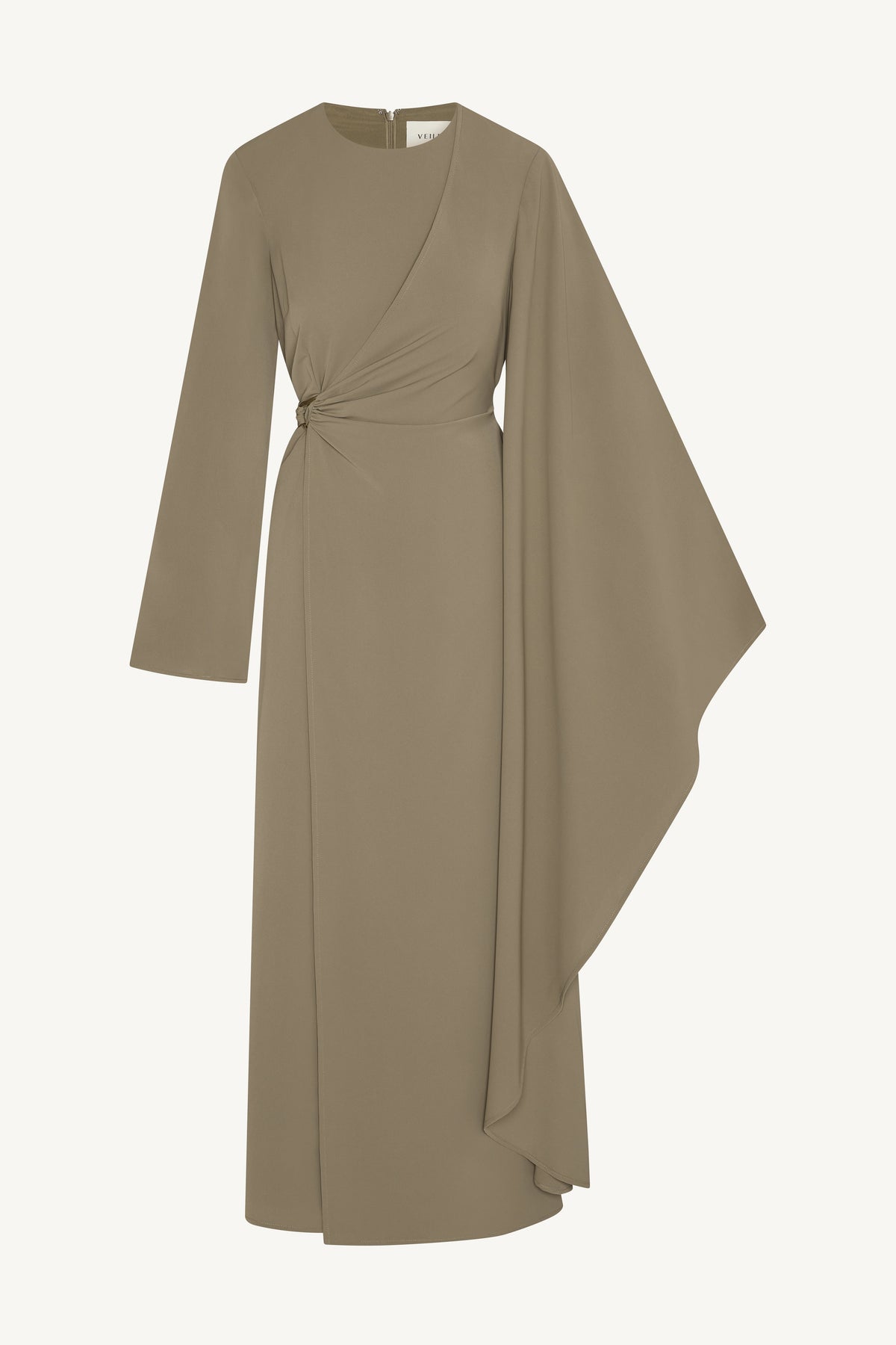 Asymmetric Sleeve Maxi Dress - Vetiver