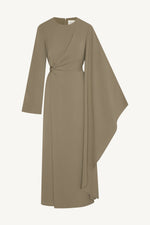 Asymmetric Sleeve Maxi Dress - Vetiver