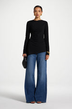 Asymmetric Stretch Top - Black