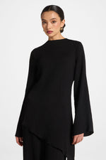 Asymmetric Textured Top - Black
