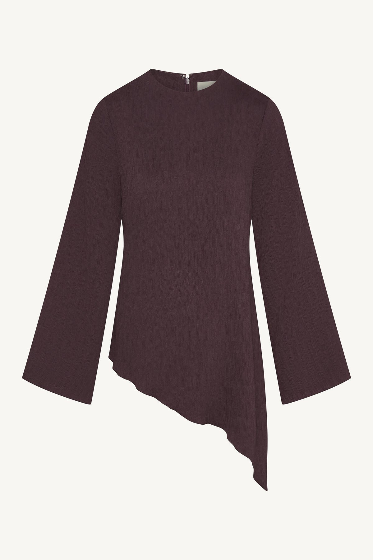 Asymmetric Textured Top - Plum