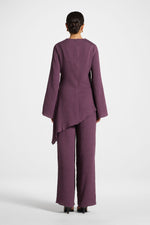 Asymmetric Textured Top - Plum
