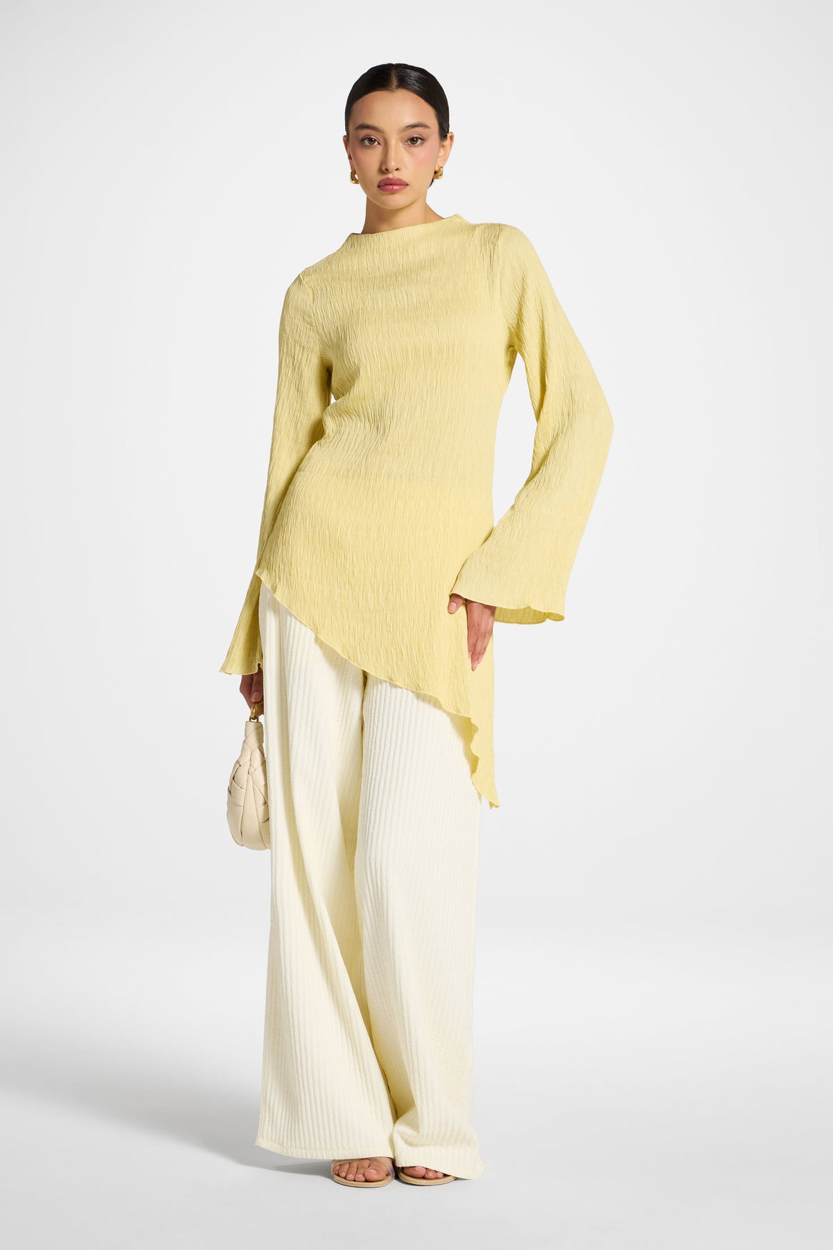 Asymmetric Textured Top - Pomelo