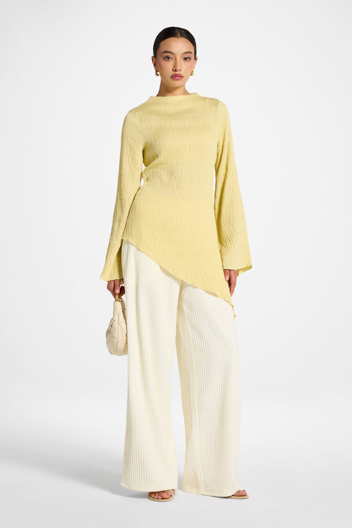 Asymmetric Textured Top - Pomelo