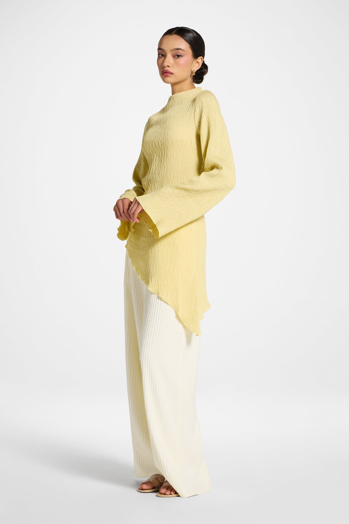Asymmetric Textured Top - Pomelo