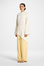 Asymmetric Textured Top - White