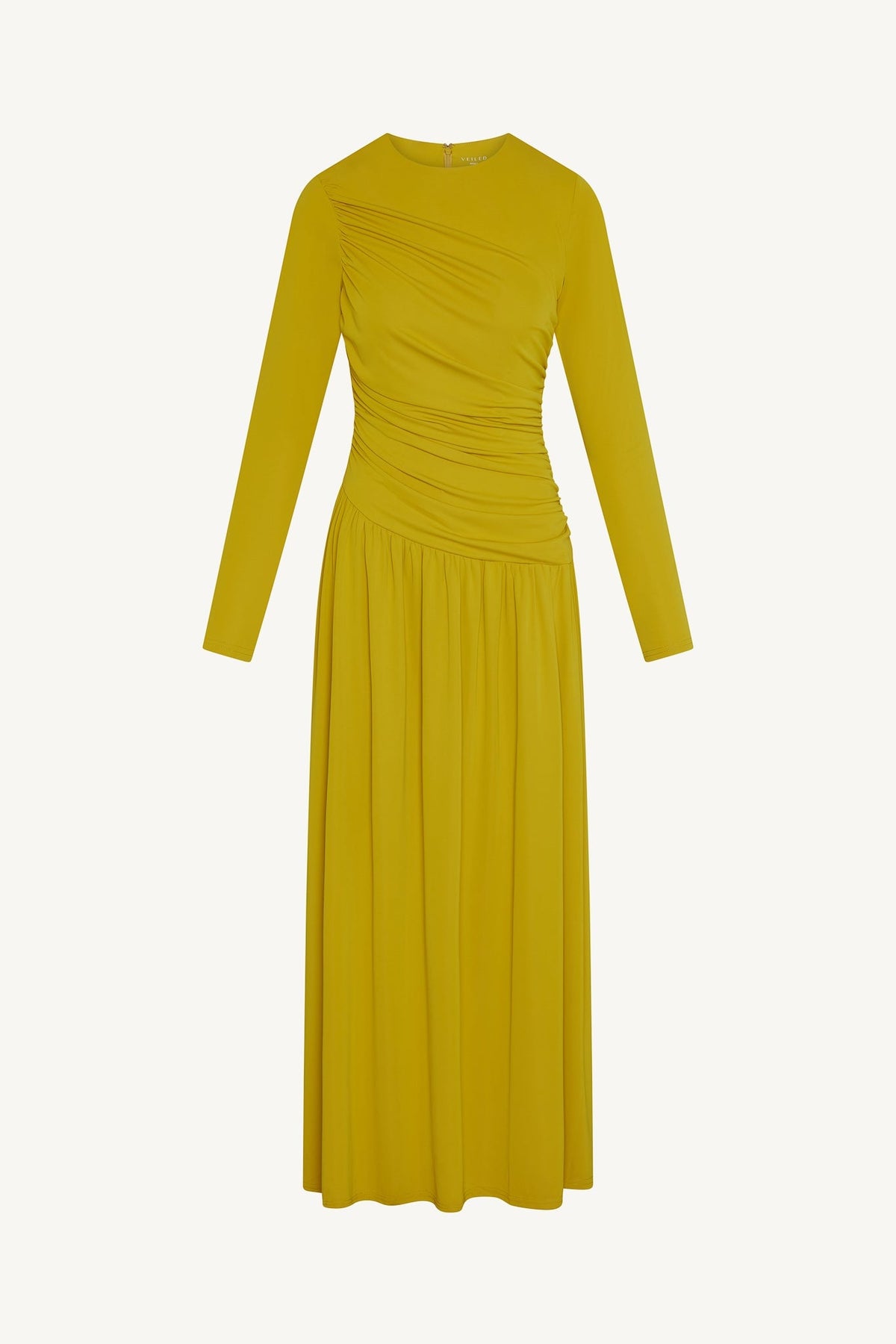 Asymmetrical Waist Rouched Maxi Dress - Mango Mint