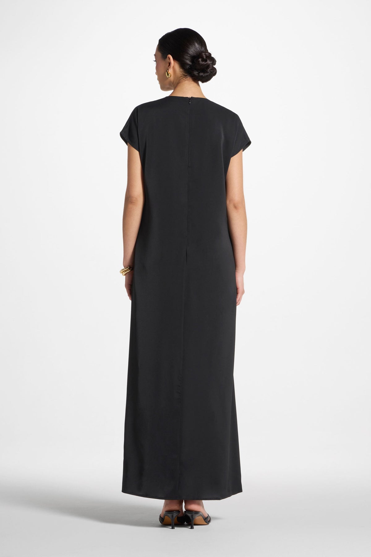 Baby Sleeve Inner Maxi Dress - Black
