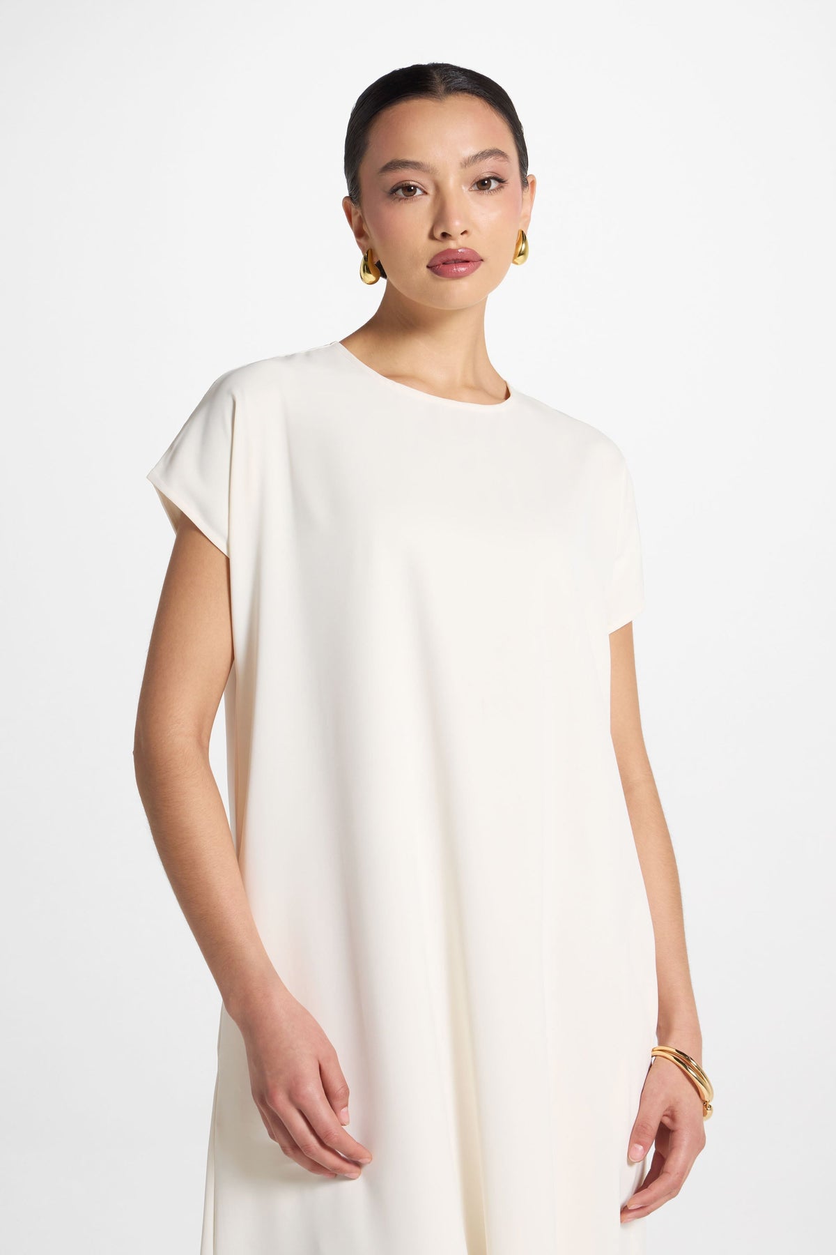 Baby Sleeve Inner Maxi Dress - Coconut Milk